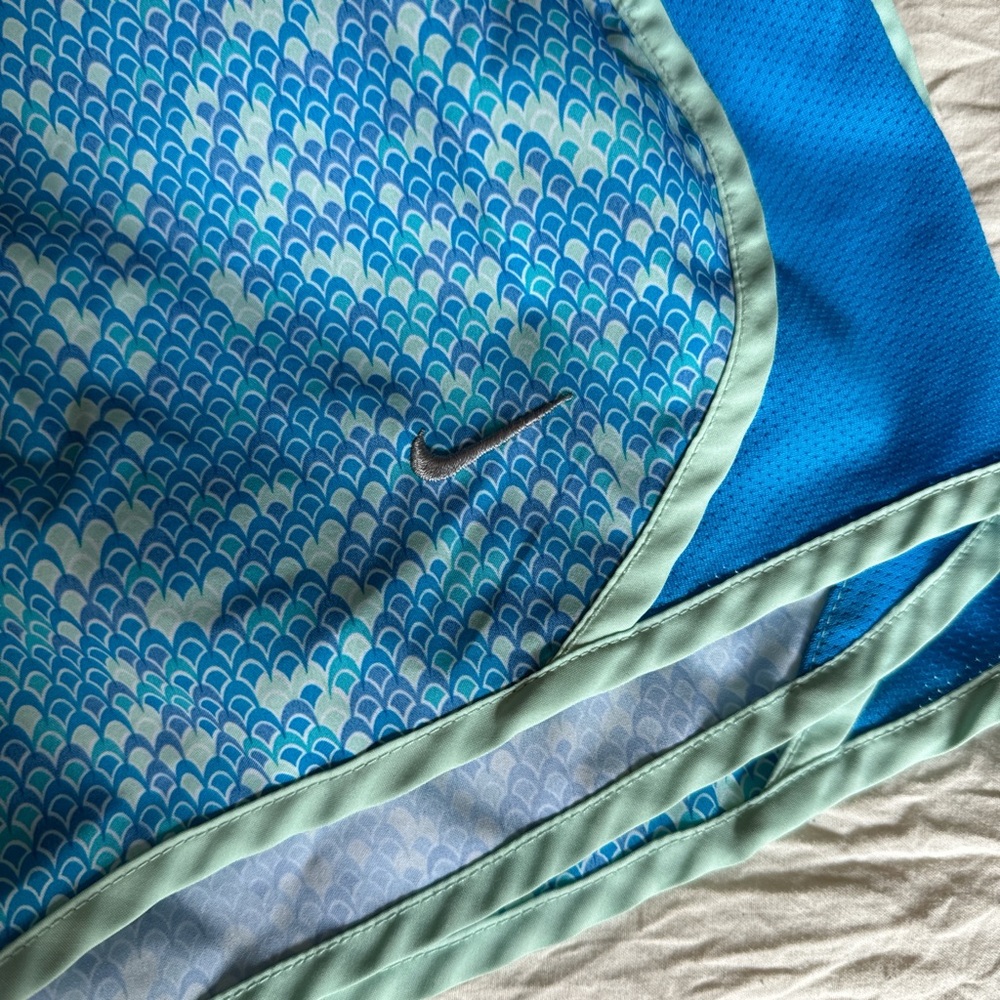 Nike Aqua and Teal Patterned Shorts